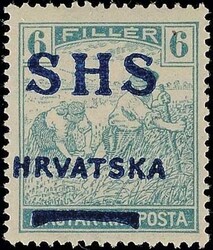6 F. Schnitter mit verschobenem Aufdruck, Balken unten anstatt oben, ...
