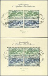 1938, Blockausgabe "Philatelistische Ausstellung Warschau", Blockpaar ...