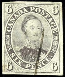 1851, 6 Pence violett, dickes Papier, Marke vollrandig, rechts oben ...