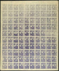 50 Ch. Diamantberge im kompletten Bogen zu 100 Werten, teilgezähnt, ...