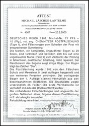 10 Pfg Germania, Chemnitzer Postfälschung, Type I, ungezähnt, ...