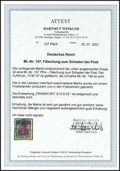 10 Mark auf 75 Pfg Germania, Aufdruckfälschung zum Schaden der Post ...