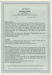 Argentinienfahrt 1934, Etappe bis Recife, R-Brief ab Asmara 4.6. mit ...