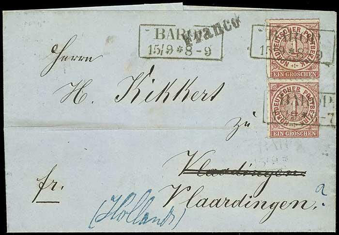 "BAROP 15/9 * 8-9" (1868) - Ra2, OPD Arnsberg, klar auf zwei Stück ...