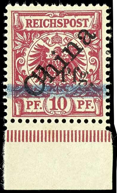 5 Pfg. auf 10 Pf Diagonalaufdruck tadellos postfrisch mit Aufdruck in ...