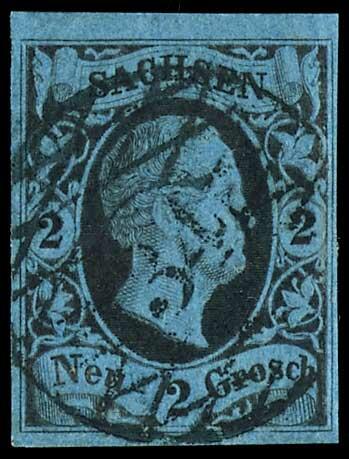 "34" - Crimmitschau, perfect and clear on 2 Neugroschen Friedrich ...