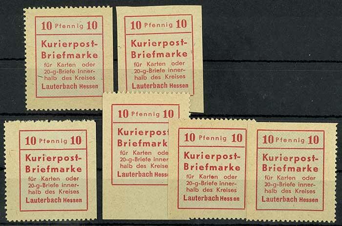 10 Pf. courier postal service stamp, in addition to it Michel 1 U and ...