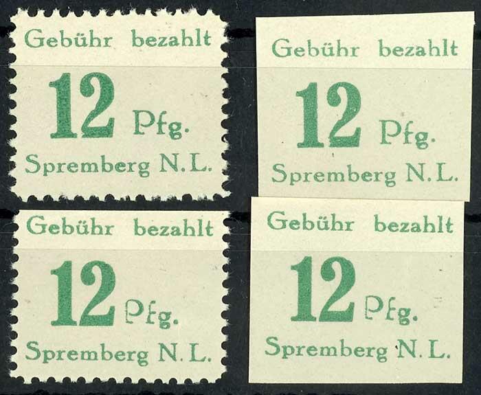 12 Pf. postal stamp without overprint perforated and imperforated ...