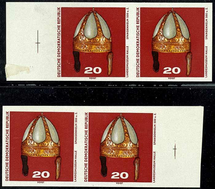 20 Pfennig "Archäologische Funde", Endphasendruck ungezähnt, zwei ...