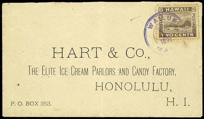 WAILUKU /MAUI - violetter Ortsstempel auf Firmenbrief vom November ...