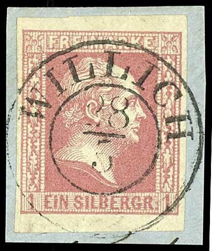 1 Silbergroschen rosa, voll- bis breitrandiges und farbfrisches ...