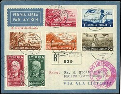 17. Südamerikafahrt 1936, R-Brief ab Addis Abeba 19.10. nach Recife ...
