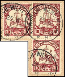 165: Colonies allemandes – Nouvelle-Guinée - Cancellations and seals
