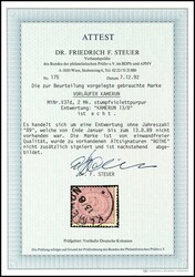 2 Mark lebhaftgraulila, gestempelt, tadellose Erhaltung, Entwertung ...