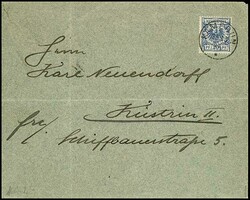 20 Pfennig blau auf Brief mit Stempel "KAMERUN", nicht störende ...