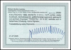 10 pfennigs crown / eagle with steep typography overprint "China", ...