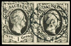 85: Old German States Saxony - Cancellations and seals