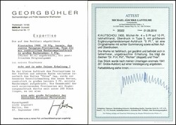 5 Pf auf 10 Pfennig Krone/Adler lilarot, Überdruck in seltener Type ...