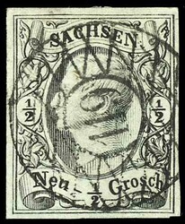 85: Old German States Saxony - Cancellations and seals