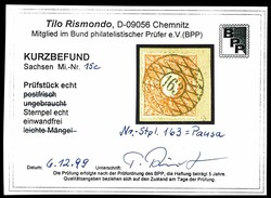 "163" - Pausa, S.O.T.N on 1 / 2 Neugroschen crest issue on piece, ...