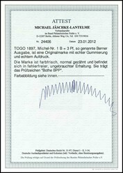 3 Pfennig Krone/Adler mittelbraun, Berner Ausgabe, ungebraucht mit ...