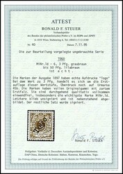 3 Pf mittelbraun tadellos ungebraucht mit vollem Originalgummi und ...