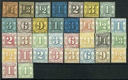 33 reprints, number 1 / 17, 20 / 23, 26 / 34, 37 / 38 and 41, unused ...
