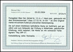 1 Mark Deutsches Reich mit Aufdruck "Postgebiet Ob. Ost", 26 : 17 ...
