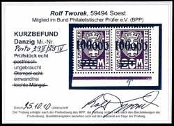 100 000 auf 20 M., waagerechtes Paar aus der rechten unteren ...