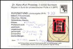 12 Pf. mit doppeltem Aufdruck, tadellos a. Briefstück, Fotobefund Dr ...