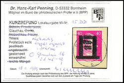 40 Pf. mit doppeltem Aufdruck, tadellos a. Briefstück, Fotobefund Dr ...