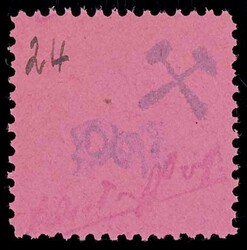24 Pf. mit Abart " Kurzschriftstempel rötlichlila", tadellos ...