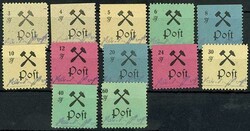 3 Pf. -60 Pf. Freimarken gezähnt, alle in Type III, postfrisch, Mi. ...
