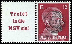 Steps in the NSV a! plus 12 Pfg Hitler with local overprint, reprint, ...