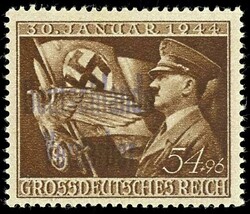 54 plus 96 Pf. Seizure of power with violet hand stamp overprint, ...