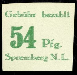 54 Pf. postal stamp imperforated, double impression, perfectly mint ...