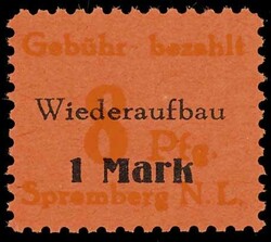 8 Pf. plus 1 M with variety "overprint yellow orange instead of red", ...