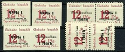 12 Pf. plus 1 M rose red, Michel. 20 picture postcards, 20 BK, 20 ...