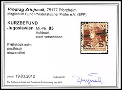 20 F. Karl with strong shifted overprint, mint never hinged, photo ...