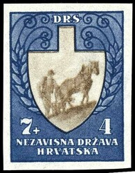1943, 2 K. - 7 K. labour service, imperforated trial proofs, each ...
