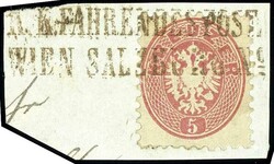 K. K. driving post office / Vienna SALZBURG No. (13), two-line cancel ...