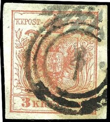 Vienna, mute 3 ring cancel with numeral 1, nearly completely with ...