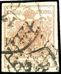 Vienna, mute rhombus postmark almost complete strike of this rarity ...