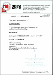 1975, 2,50 Franken Turmhahn auf normalen Papier der Nachauflage vom ...