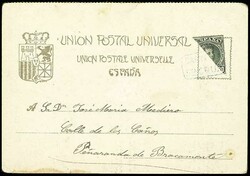 1901, 20 C. green black as bisects (right half) on postcard with ...