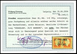 1/2 Silbergroschen rotorange, farbfrisches, allseits breit gerandetes ...