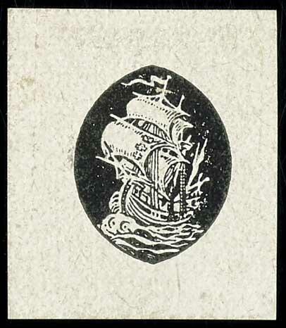 5 pfennigs "Danziger cog", imperforated black phase print only of the ...