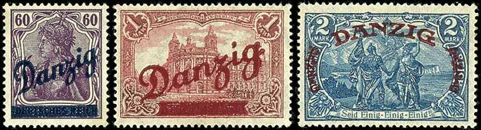 60 pfennigs to 2 Mark high values only for franking by the postal ...