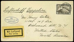 4 Reichsmark Graf Zeppelin als tarifgerechte Einzelfrankatur auf ...