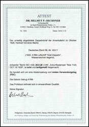 4 Reichsmark Graf Zeppelin als tarifgerechte Einzelfrankatur auf ...